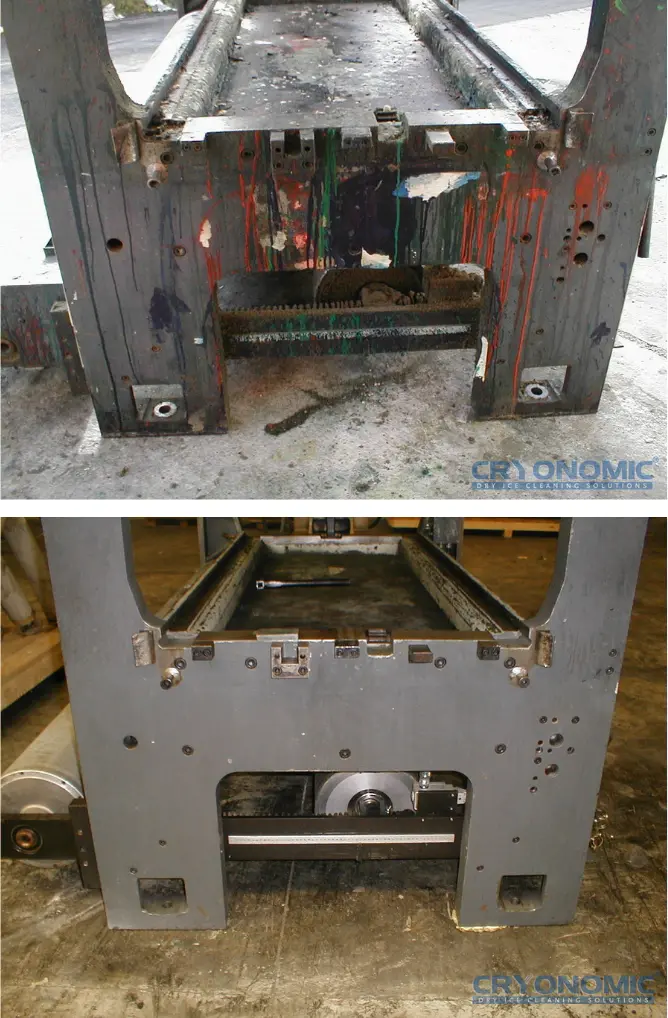 Before vs After results from dry ice cleaning. Visibile improvements.